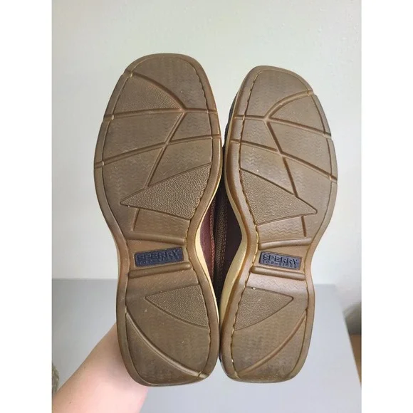 Sperry Top Sider 9.5 Brown Leather Boat Shoes Loafers Deck Slip Ons Sneakers - Picture 5 of 7
